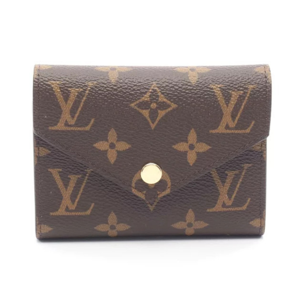 Louis Vuitton Portefeuille Victorine Tri fold Wallet Canvas Monogram Brown